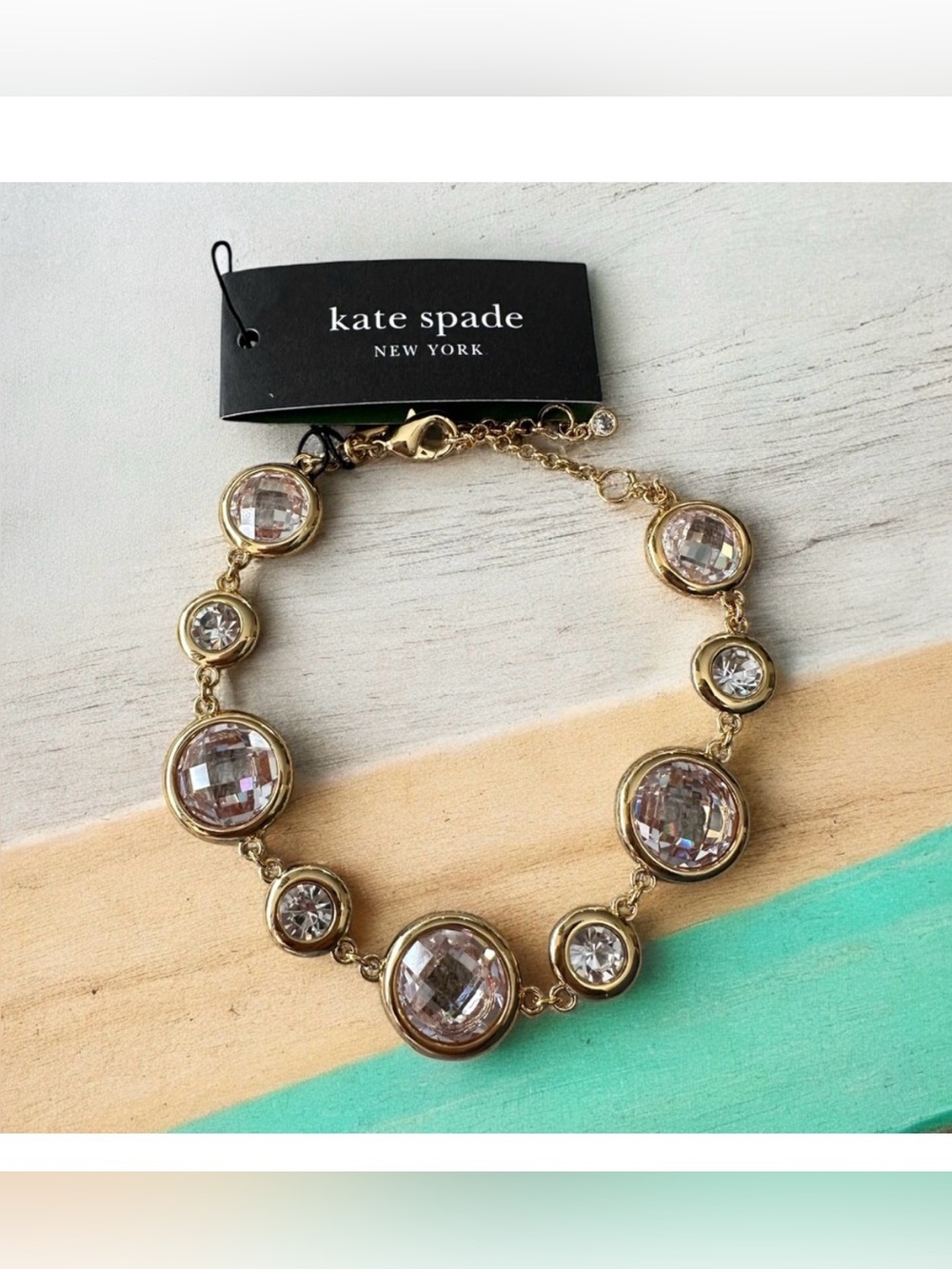 RARE Kate Spade NWT On the Dot‎ bracelet Clear/ gold